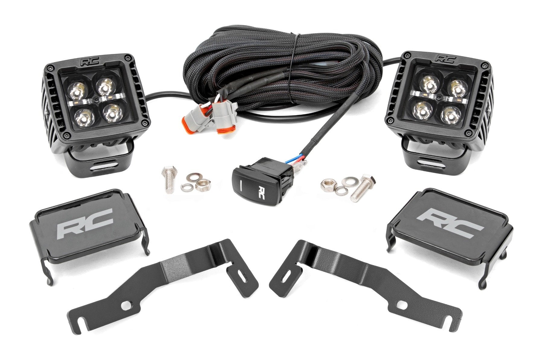 Rough Country LED Kit Ditch Mount 2" Black Amber DRL Toyota Tacoma 2024 72104