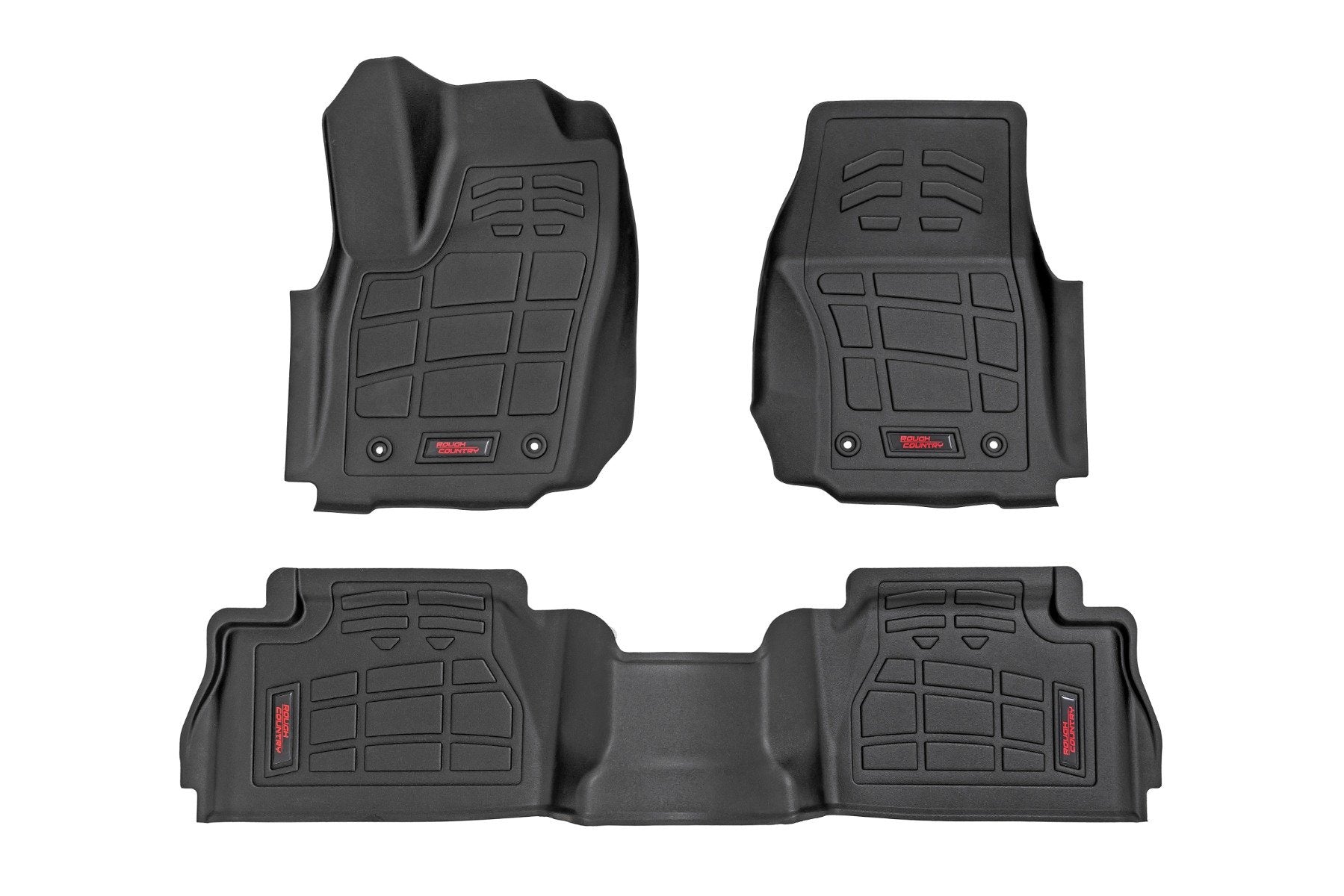 Rough Country Sure-Fit Floor Mats Front/Rear Crew for Toyota Tacoma 24-25 SM71224