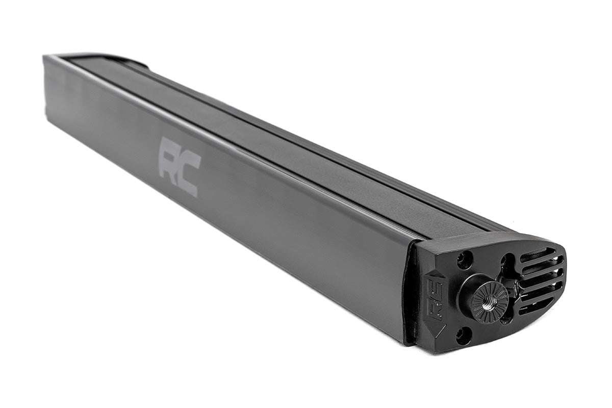 Rough Country 20"Cree LED Light Bar-Single Row Black Series w/ Cool White DRL 70720BLDRL