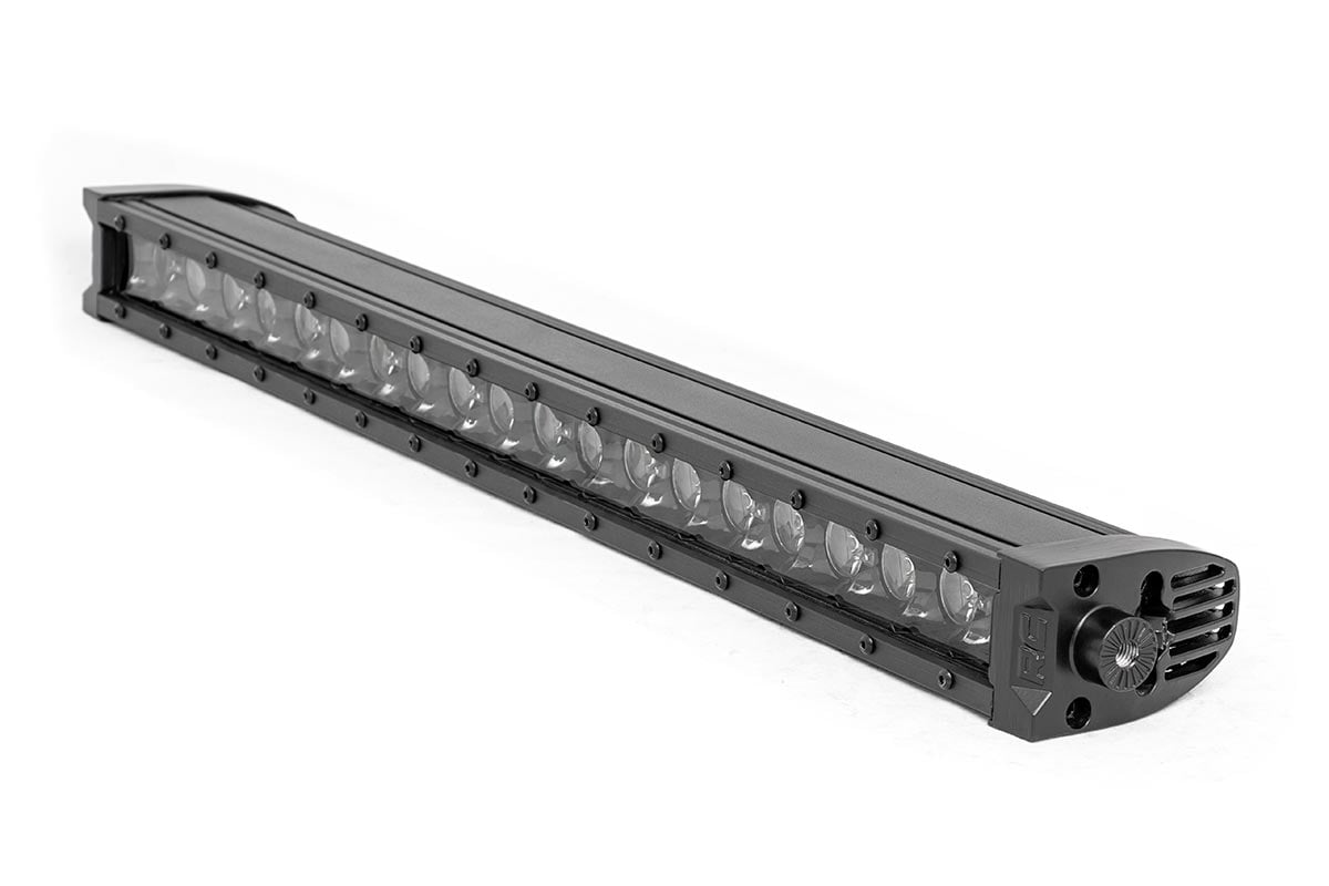 Rough Country Black Series LED Light Bar Amber DRL 20" Single Row 70720BLDRLA