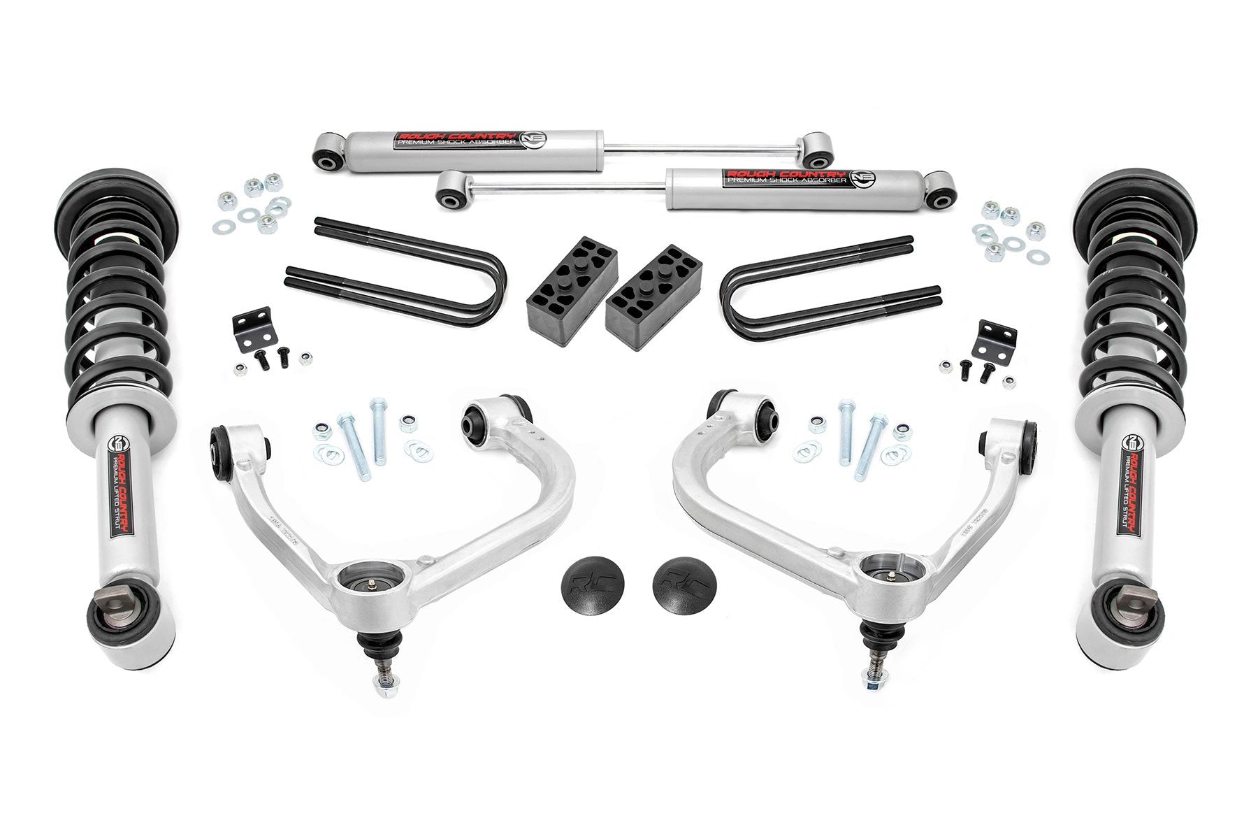 Rough Country 3 In Lift Kit Forged UCA N3 Struts for Ford F-150 4wd 21-25 41431