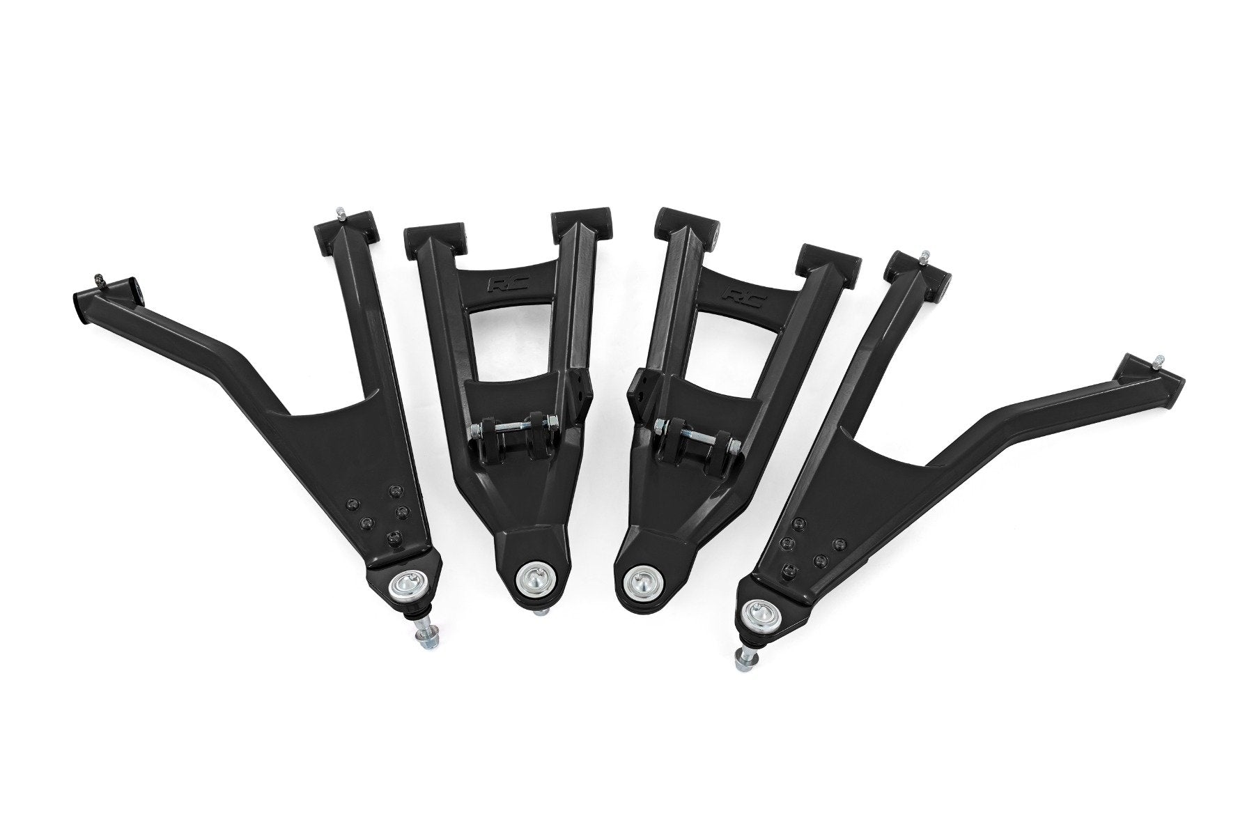 Rough Country Black Aluminum Control Arms | 2" Forward Offset | Polaris Ranger XP 1000 93174BLK