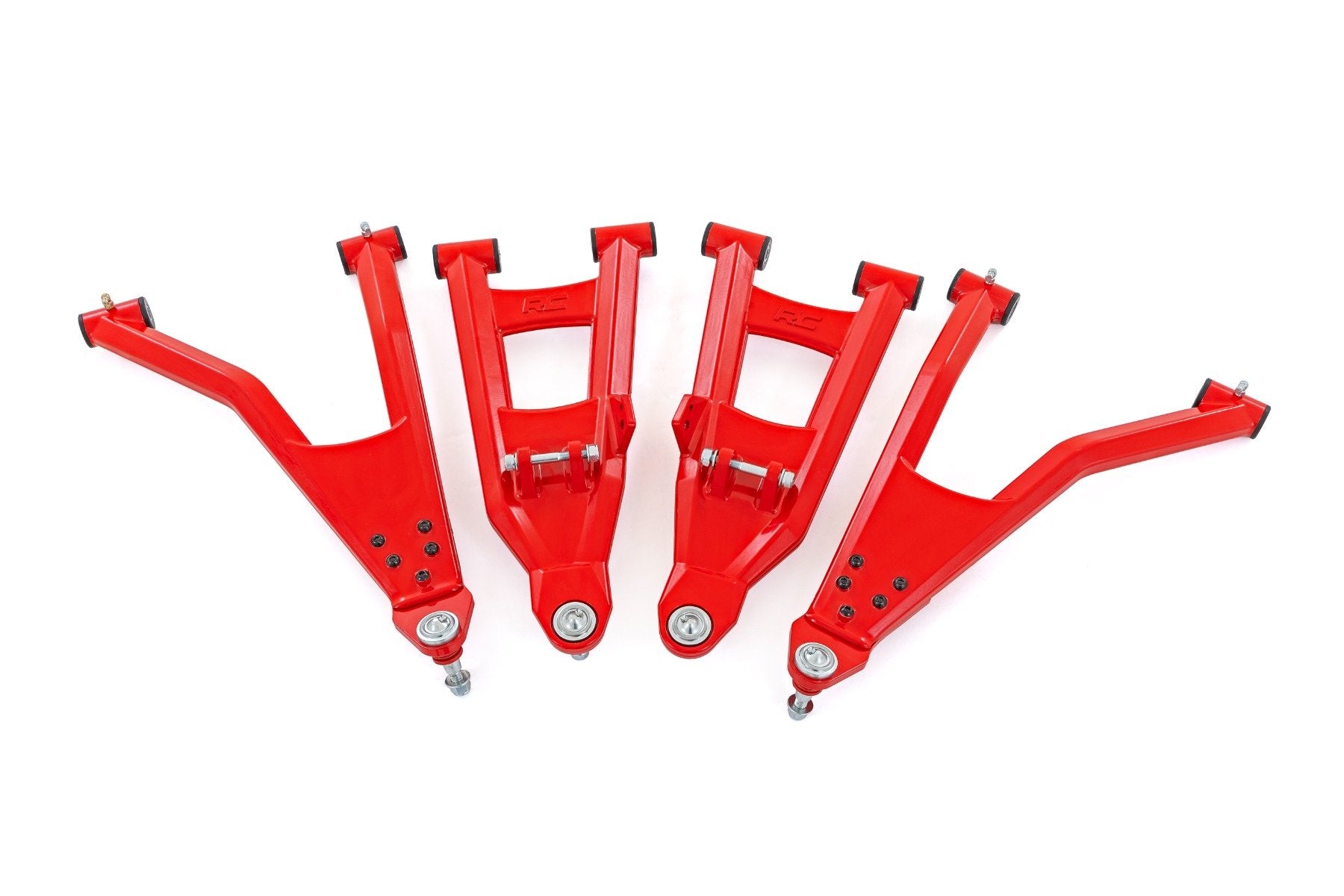 Rough Country Red Aluminum Control Arms 2" Forward Offset Polaris Ranger 21-24 93174RED
