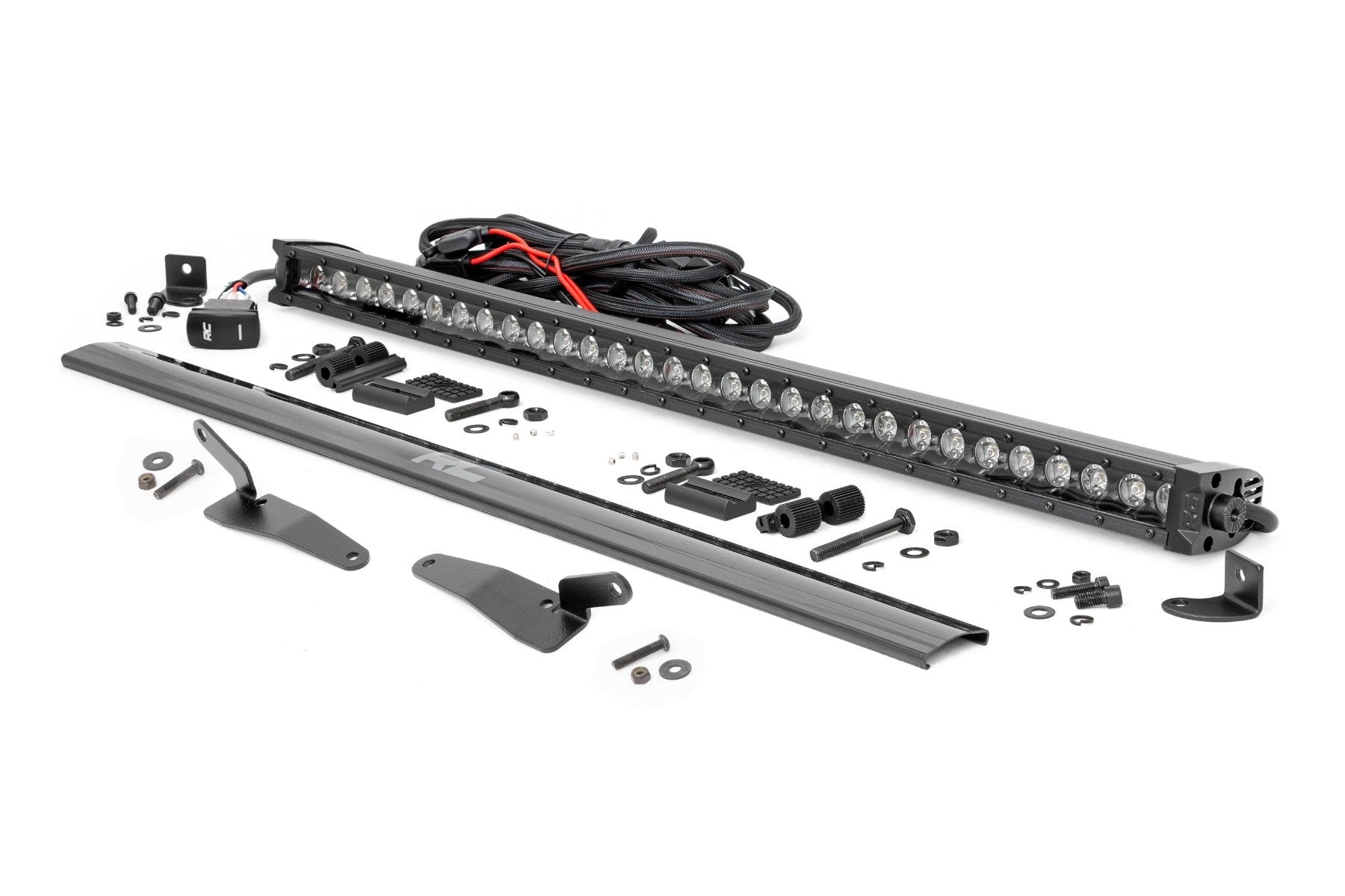 Rough Country 30" Single Row Blk Series White DRL Polaris RZR Turbo R 4WD 93161