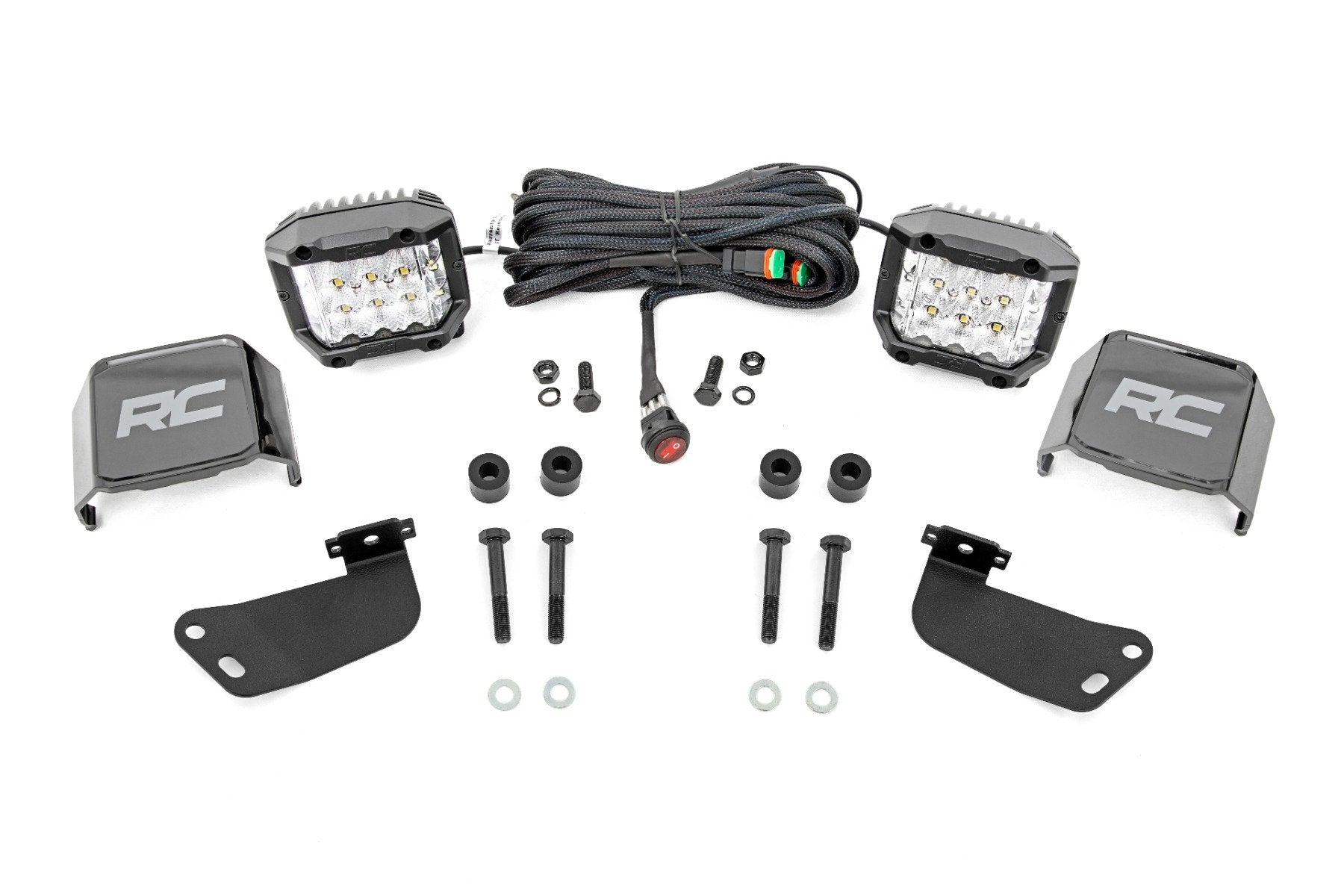 Rough Country LED Light Kit | Front Mount | 3" Chrome Pair | Wide Angle | Segway 570 F