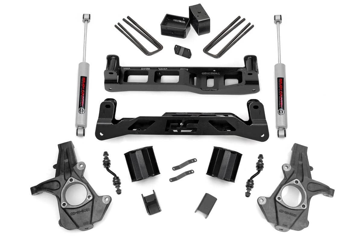 Rough Country 5in GM Lift Kit w/N2.0 14-18 1500 PU 2WD Aluminum/Stamped Steel 24831