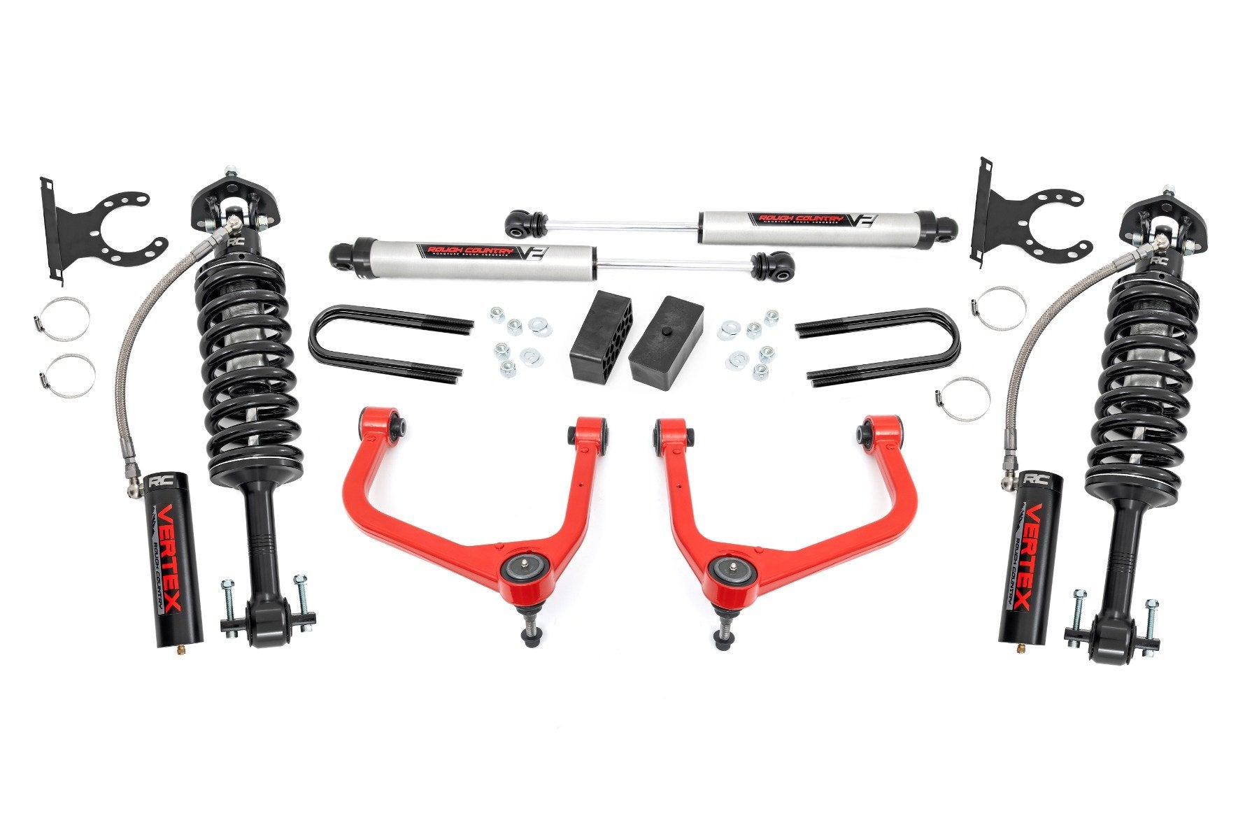 Rough Country 3.5" Lift Kit Mono Leaf Rear Vertex/V2 GMC Sierra 1500 19-25 28857RED