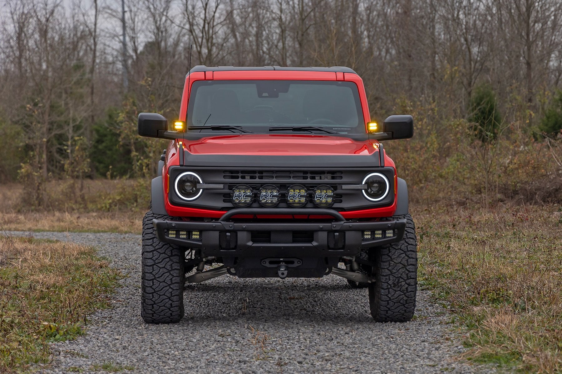 Rough Country 2" Black Series LED Light Pods Spot Amber Square 70903A