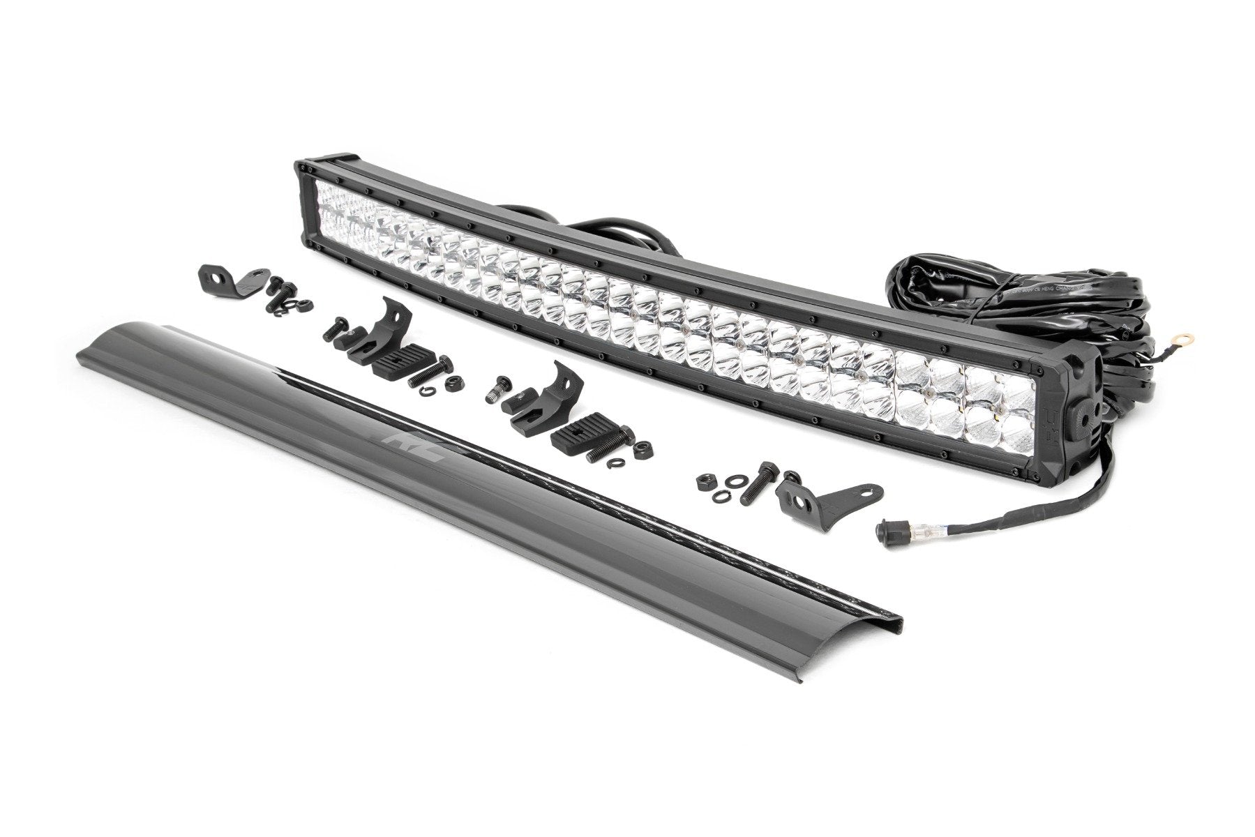 Rough Country 30"Curved Cree LED Light Bar-Dual Row Chrome Series Cool White DRL 72930D