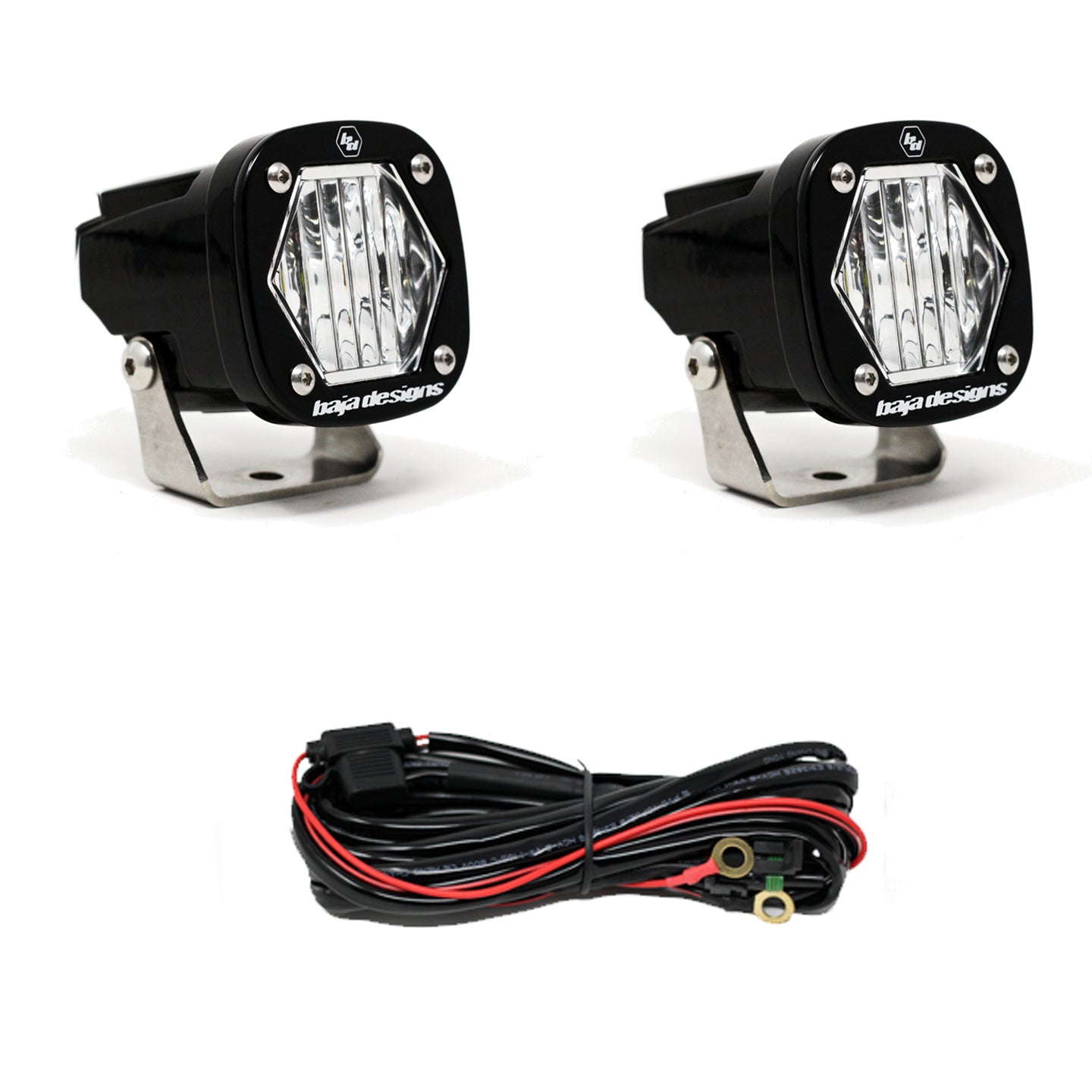 S1 Black LED Light Pod Pair (Wide Cornering, Clear) -1