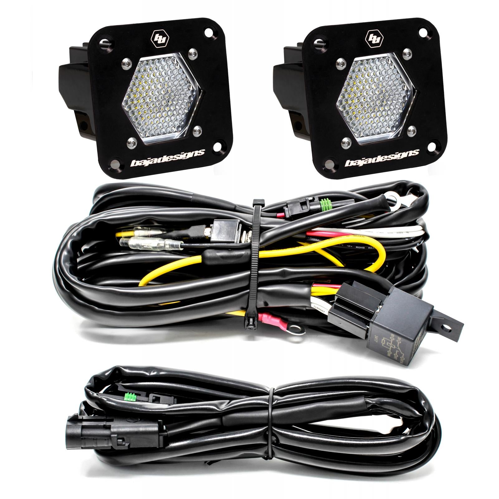 S1 Black Flush Mount LED Light Pod Reverse Kit (Work/Scene, Clear) -1