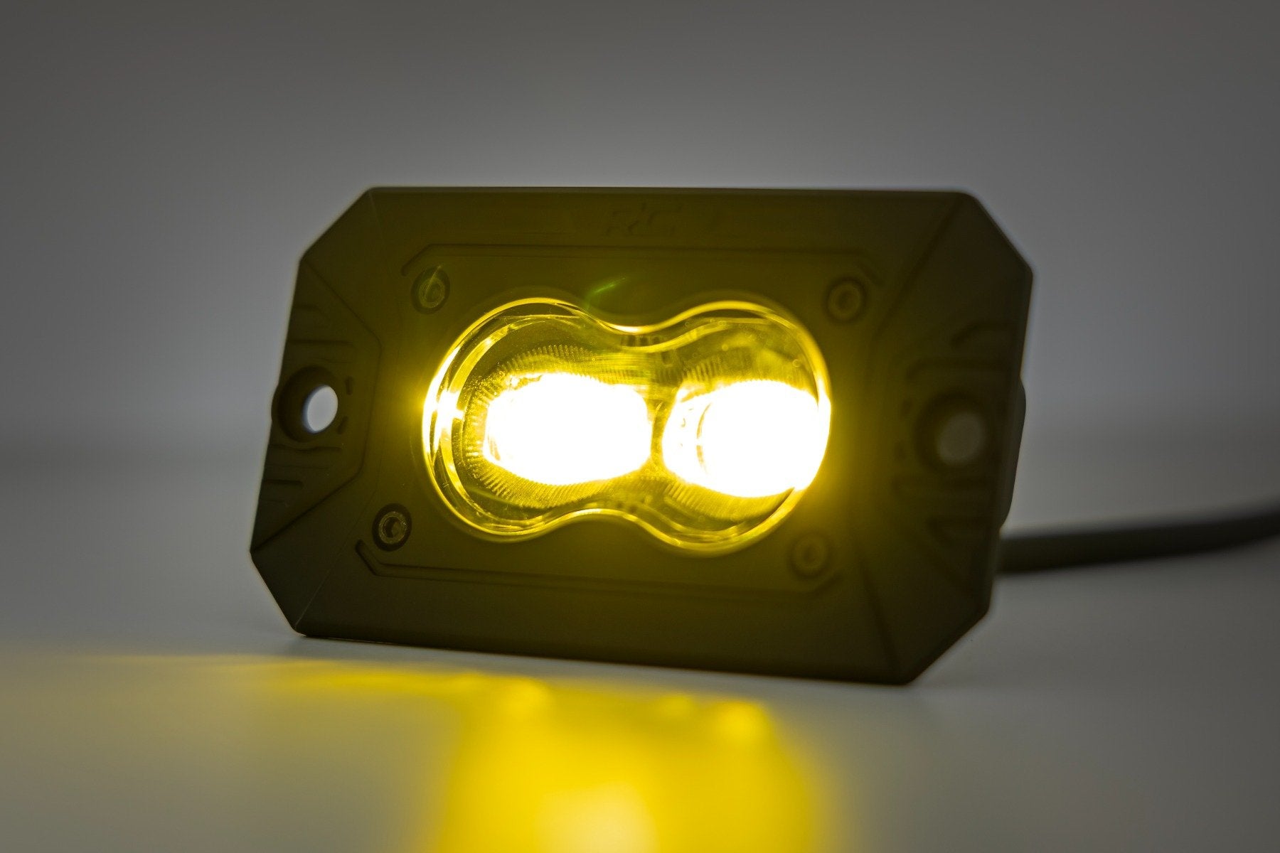 Rough Country 3x1.75" Black Series | Yellow | LED Slim Aux | SAE Fog | Flush Mount | Pair 70909