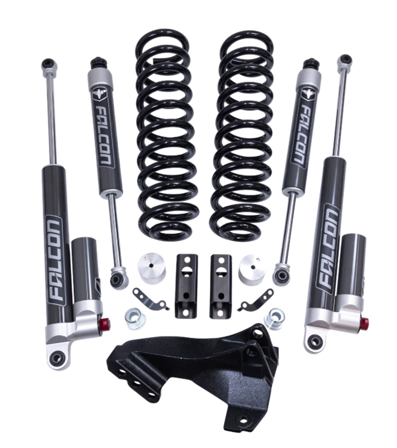 2.5" Coil Spring Front Lift Kit W/Falcon 2.1 Monotube Fronts And Tow Haul Rear Shocks - Ford Super Duty Diesel 4WD 2017-2026