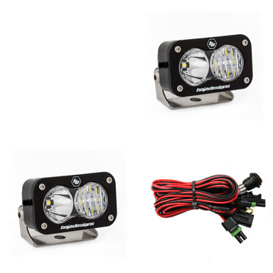 S2 Pro Black LED Light Pod Pair (Driving/Combo, Clear) -1