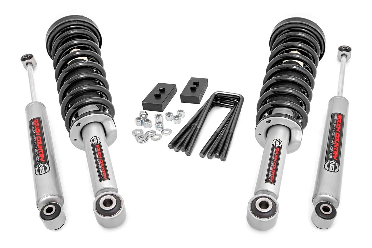 Rough Country 2in Ford Leveling Lift Kit N3 Struts & N3 Shocks 09-13 F-150 50004