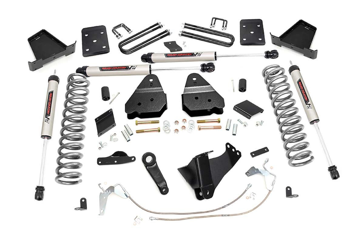 Rough Country 6in Suspension Lift Kit for Ford w/V2 Shocks 15-16 F-250 4wd 55170