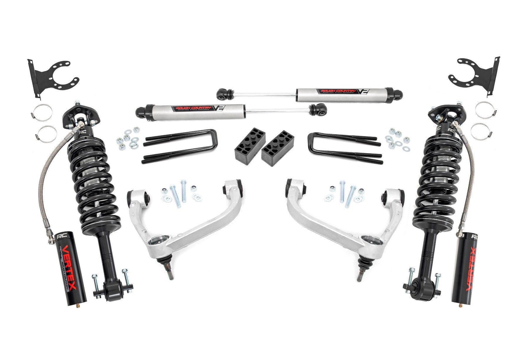 Rough Country 3in Fits Ford Bolt-On Arm Lift Kit w/ Vertex /V2 14-20 F-150 4wd 54557