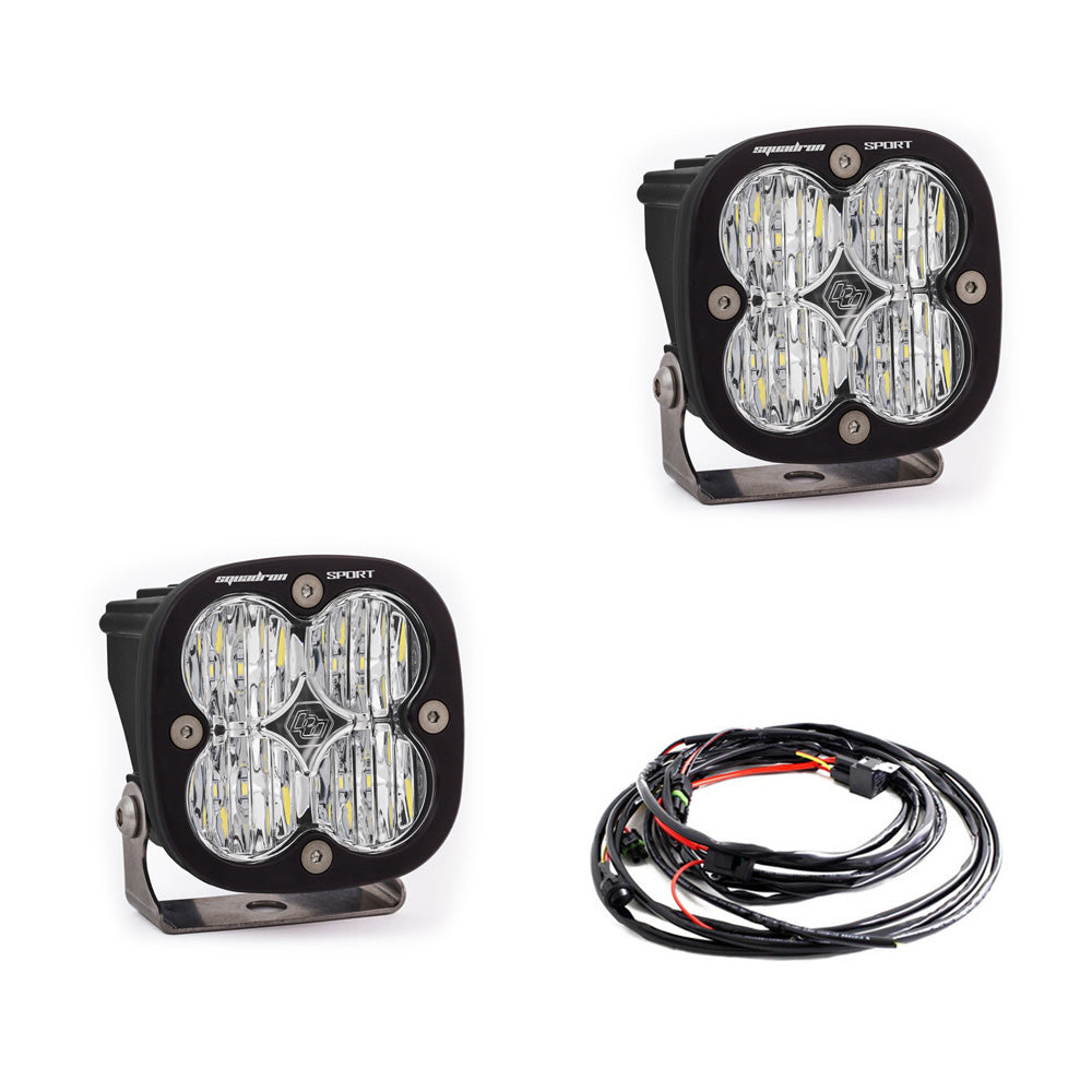 Squadron Sport Black LED Light Pod Pair (Wide Cornering, Clear) -1