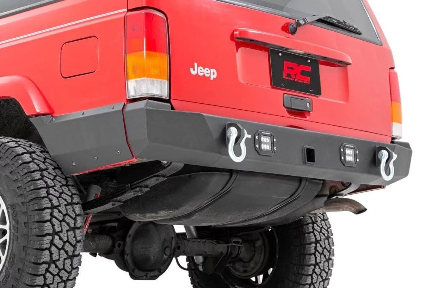 Rough Country Rear LED Bumper w/Lower QP Armor Jeep Cherokee XJ 97-01 110504-10571
