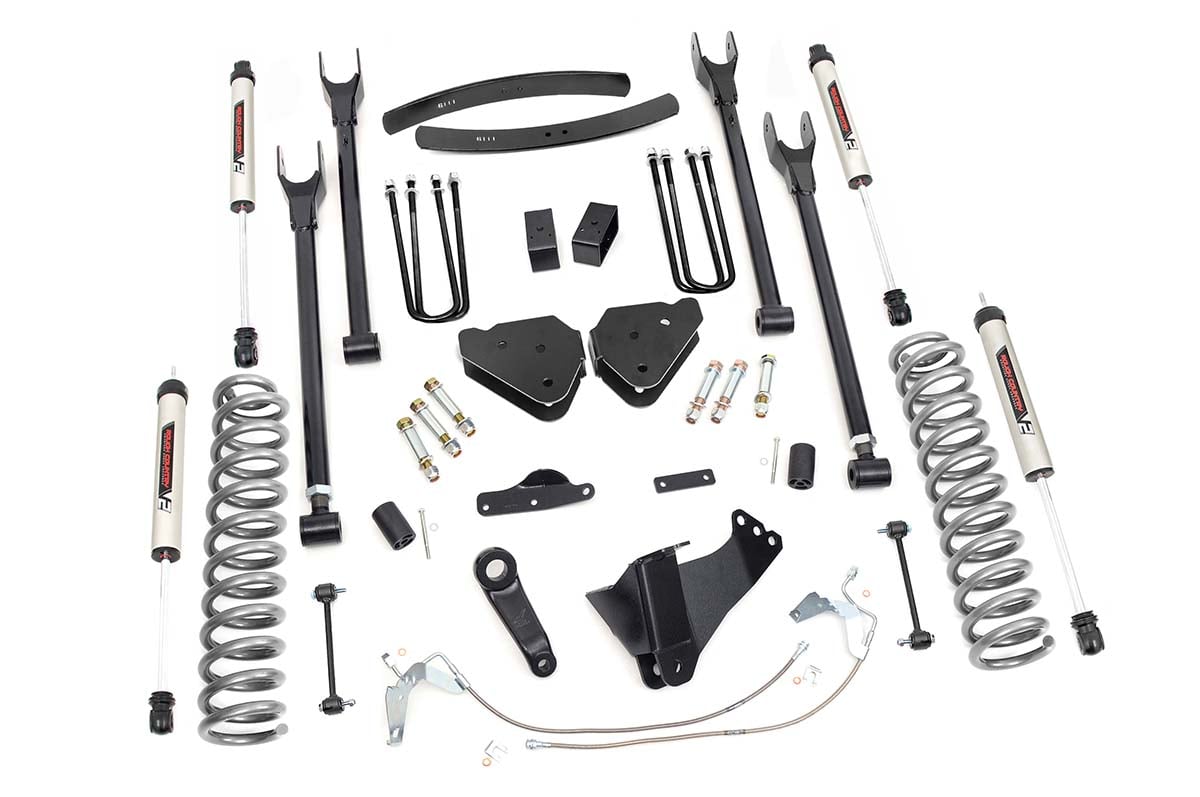 Rough Country 6in for Ford F-250/350 Lift Kit 4-Link w/V2 Shocks 08-10 4wd 58470