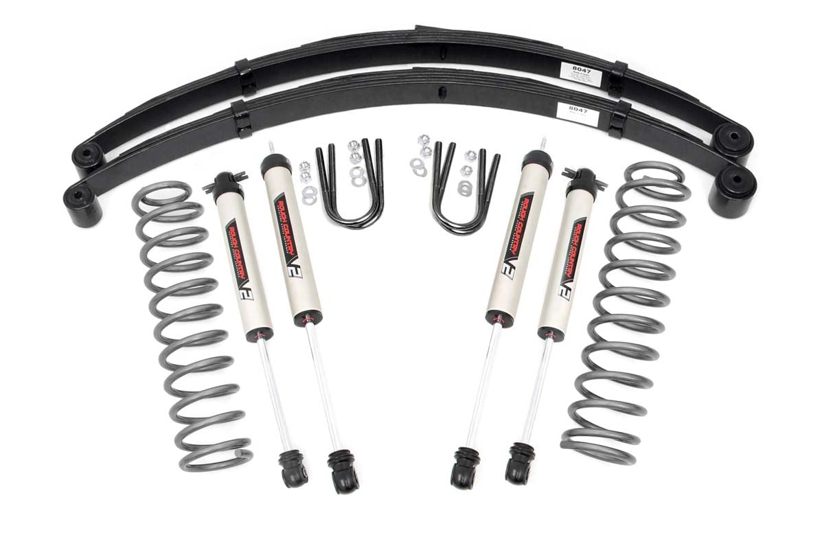 Rough Country 3in Suspension Lift Kit for 84-01 Cherokee XJ w/V2 Shocks 63070