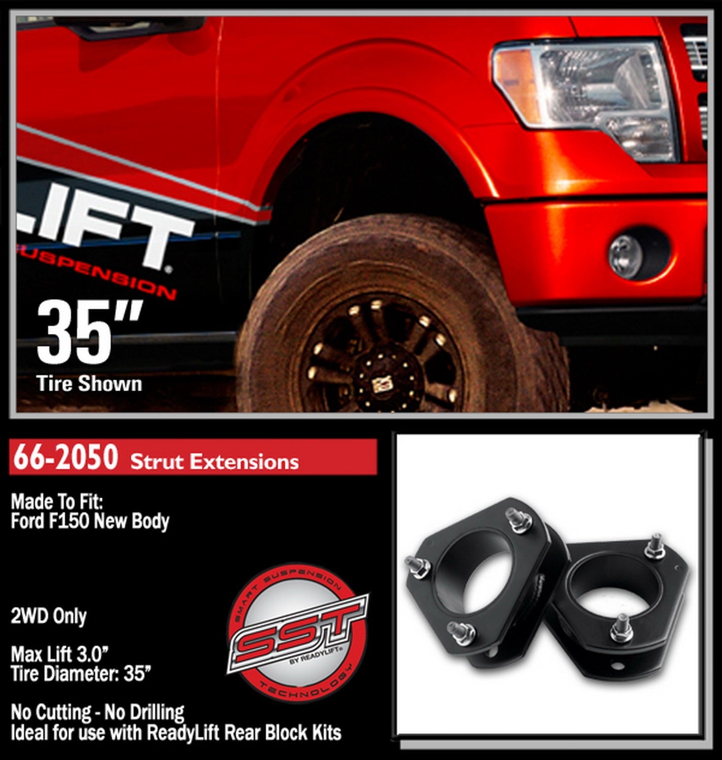 ReadyLift 3" Leveling Kit for Ford F-150 2009MY-UP 4WD NOT Compatible 2004-2014 -3