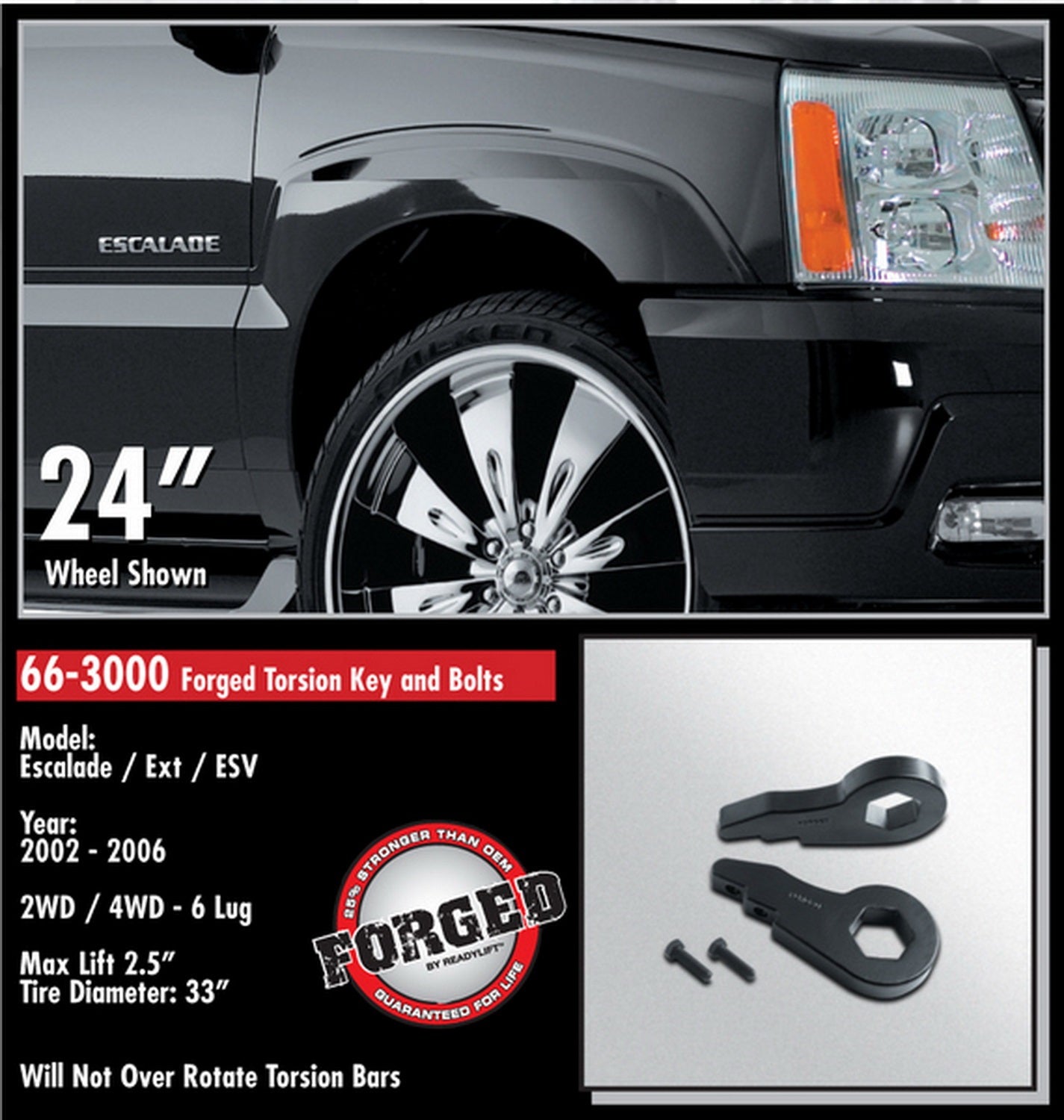 ReadyLift 2.5" Front Leveling Kit W Torsion Key GM Full-Size Truck SUV 1500 -4