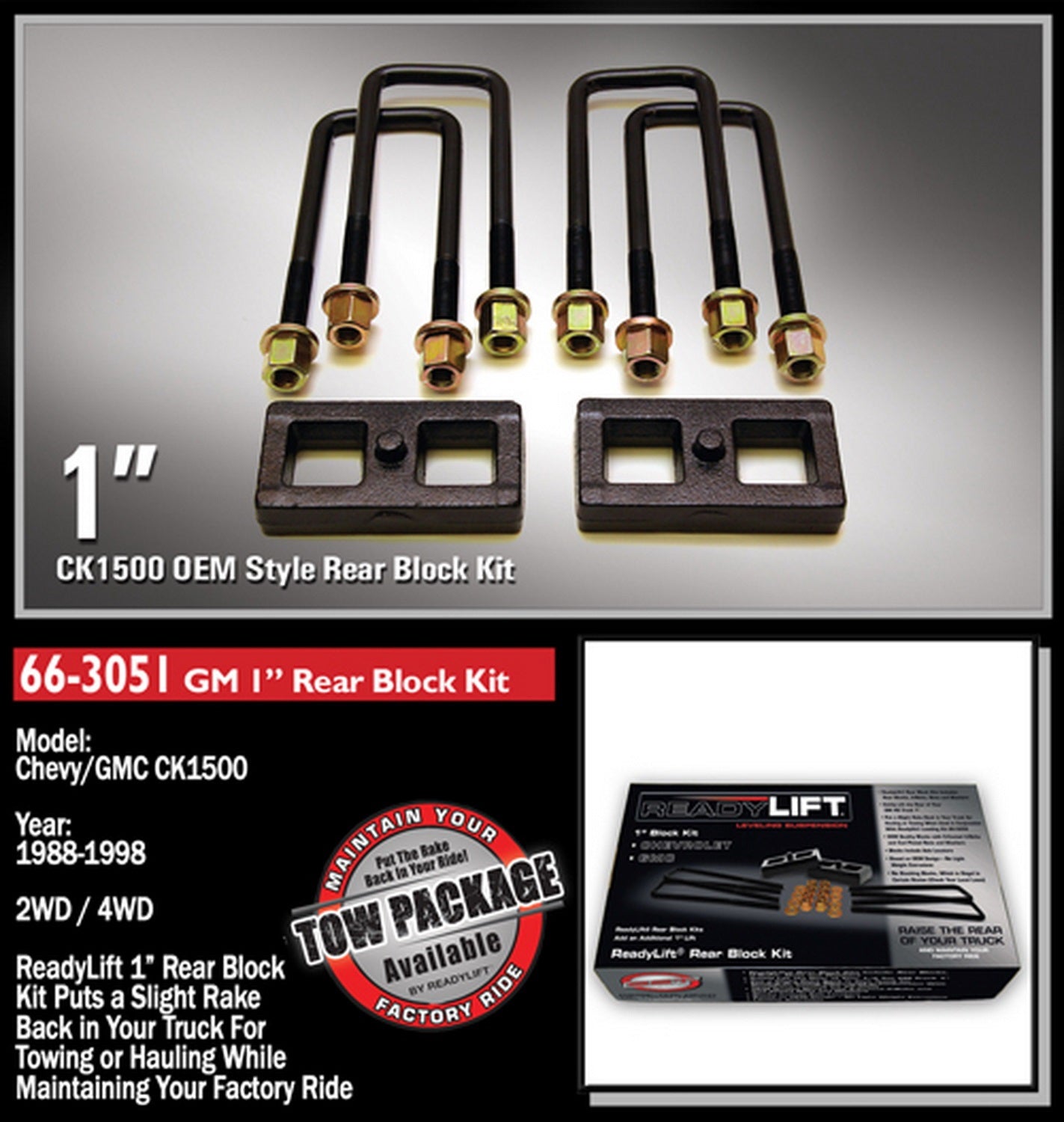 ReadyLift 1" Rear Block Kit GM Truck -2