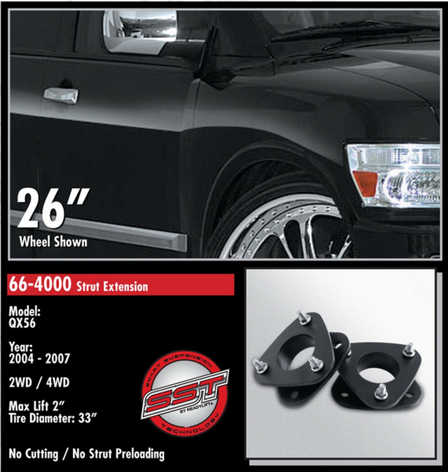 ReadyLift 2" Front Leveling Kit for Nissan Titan Armada QX56 2004-2007 -2