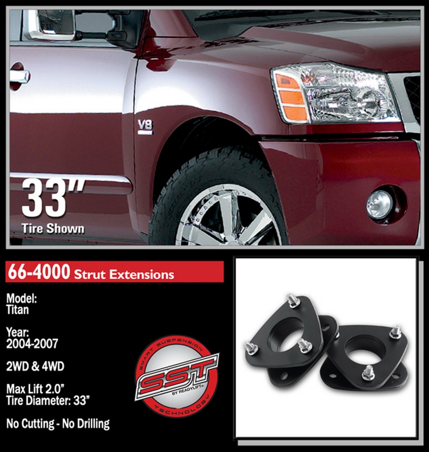 ReadyLift 2" Front Leveling Kit for Nissan Titan Armada QX56 2004-2007 -4