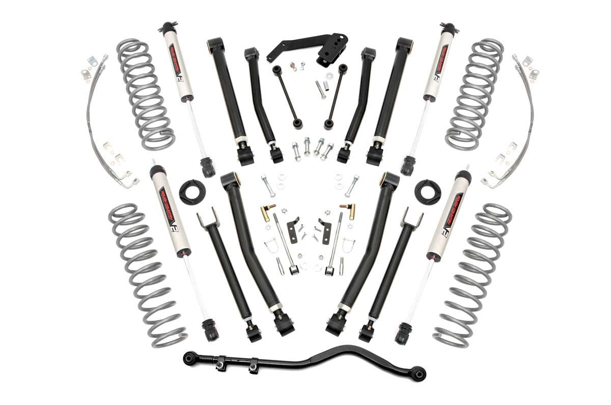 Rough Country 4in For Jeep X-series Lift Kit w/V2 Shocks 07-18 Wrangler JK 67370