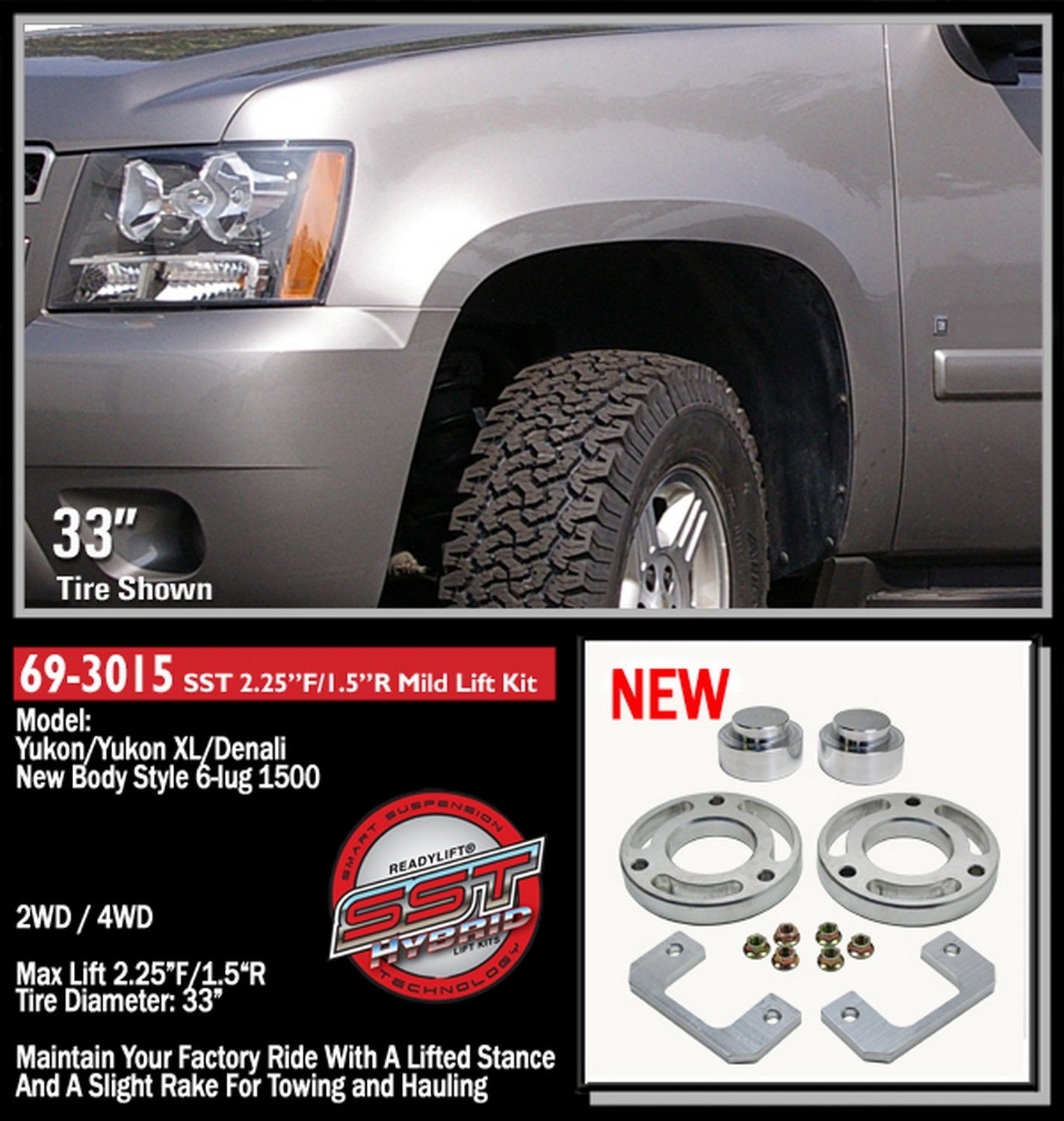 ReadyLift 2.25"F 1.5"R SST Lift Kit GM SUV 1500 2007-2020 -3