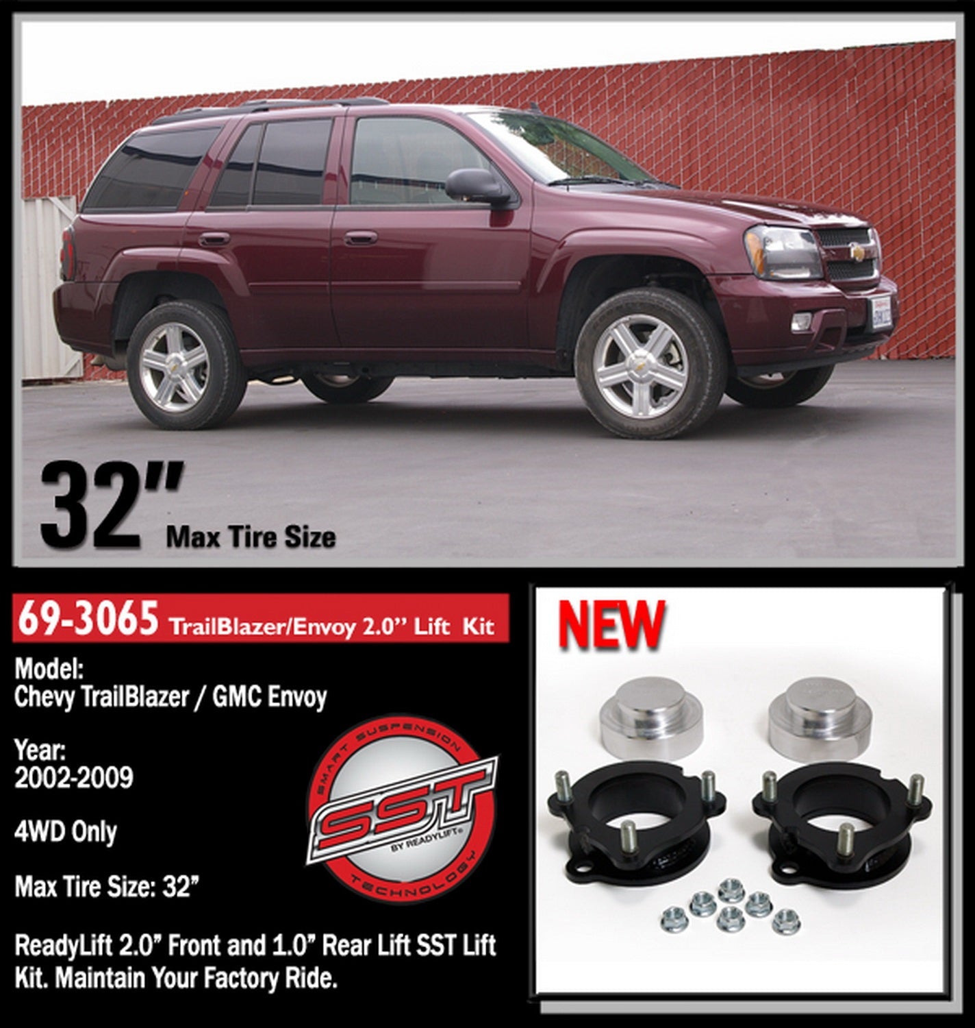 ReadyLift 2"F 1"R SST Lift Kit GM Trailblazer Envoy 2002-2009 -2