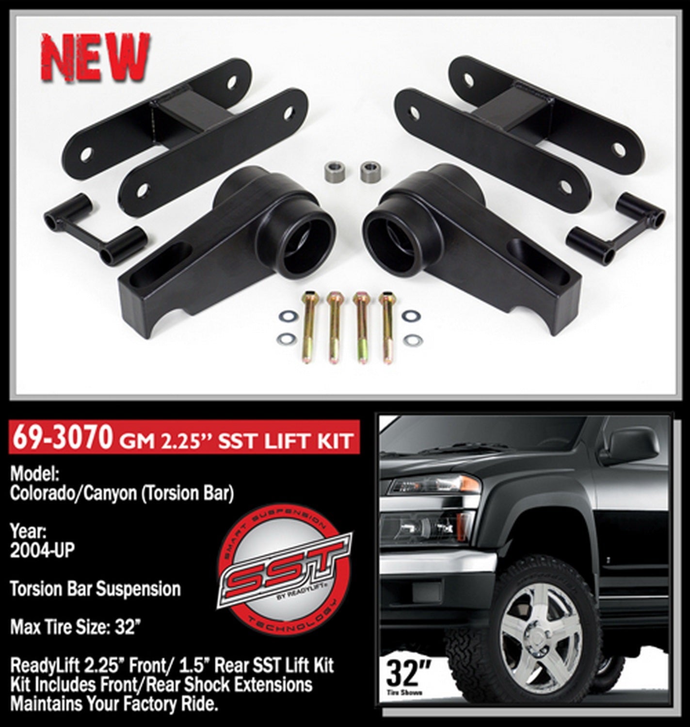 ReadyLift 2.25"F 1.5"R SST Lift Kit GM Colorado Canyon H3 2002-2012 -2