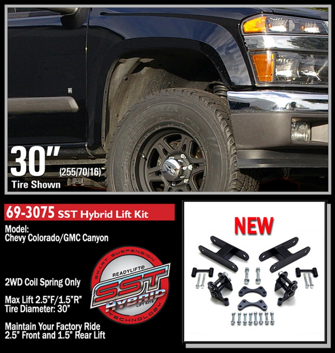 ReadyLift 2.5"F 1.5"R SST Lift Kit GM Colorado Canyon 2WD 2004-2012