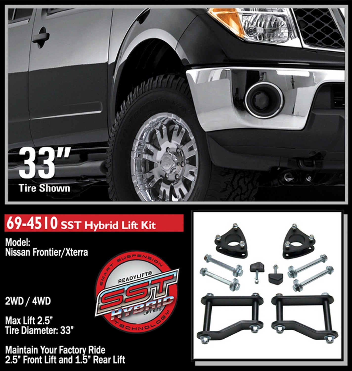 ReadyLift 2.5" SST Lift Kit for Nissan Frontier Xterra Equator 2005-2023 -2
