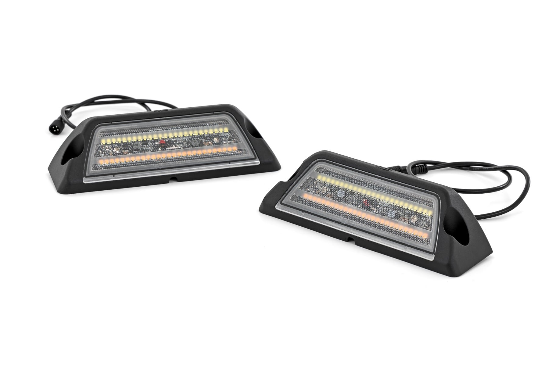 Rough Country 6 Inch LED Angled Light Pods | White/Amber | Pair 70119