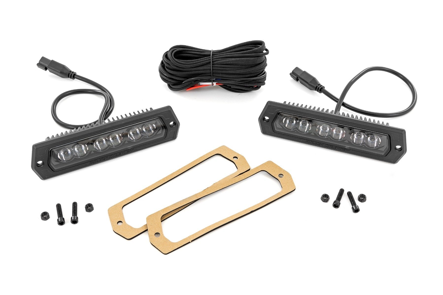 Rough Country 6 Inch Black Series LED Lights Flush Mount Pair 70916BL