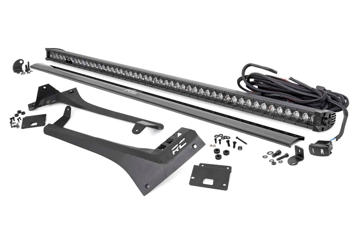 Rough Country 50" LED Light Bar Kit Blk Series 20-23 Gladiator JT Wrangler 70066