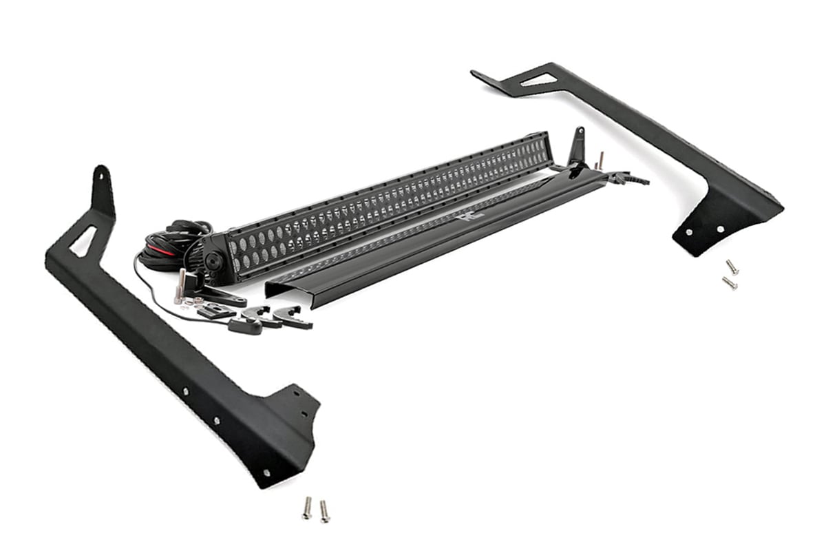 Rough Country Jeep 50" Light Bar Kit w/50in BLK Ser LED Light 07-18 Wrangler 70504BL