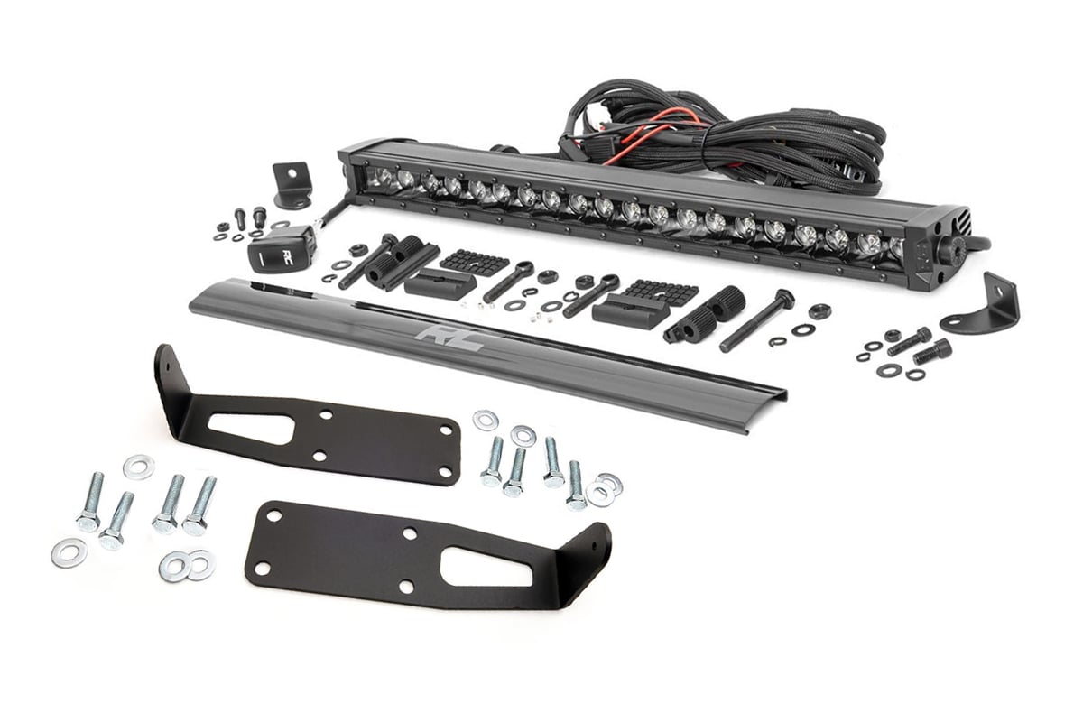 Rough Country Hidden Kit w/20" LED Light Bar BLK DRL 03-18 RAM 2500 70568BLDRL