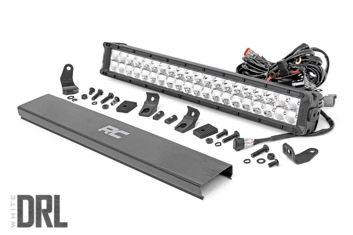 Rough Country 20"Cree LED Light Bar-Dual Row Chrome Series w/ Cool White DRL 70920D