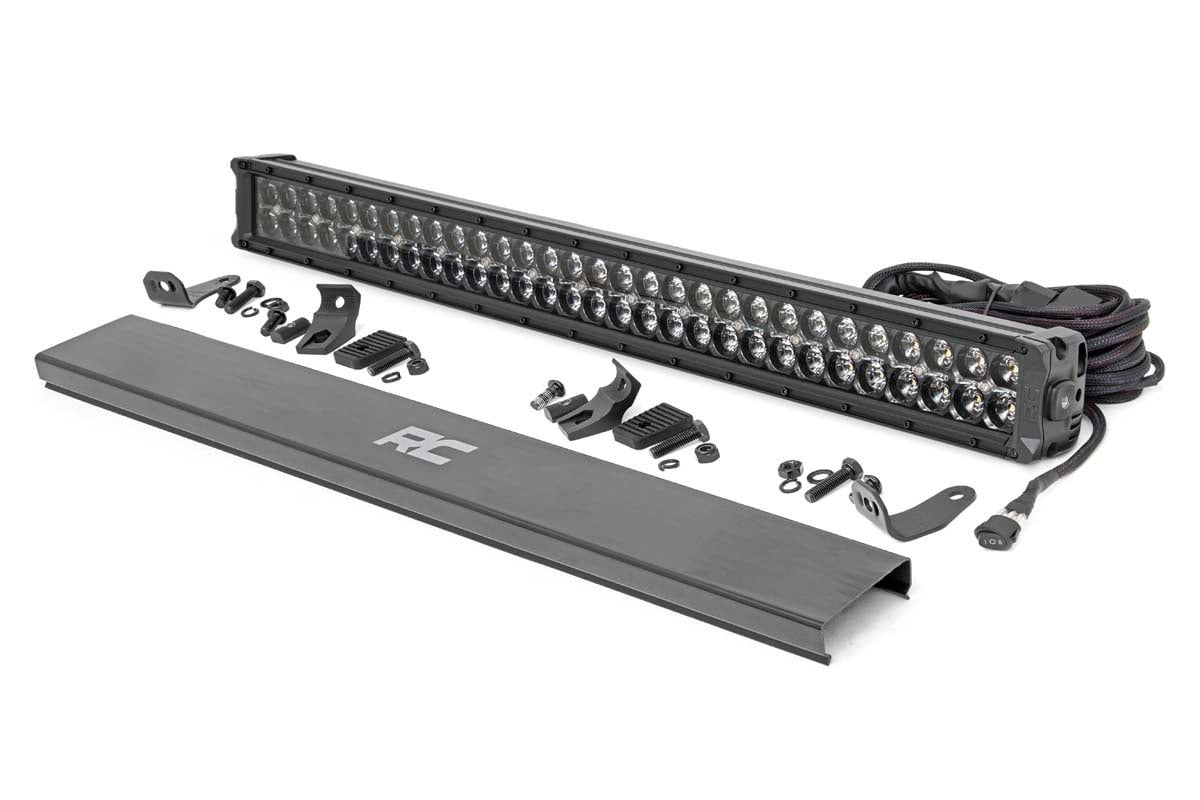 Rough Country 30-inch Cree LED Light Bar-Dual Row Black Series w/ Cool White DRL 70930BD