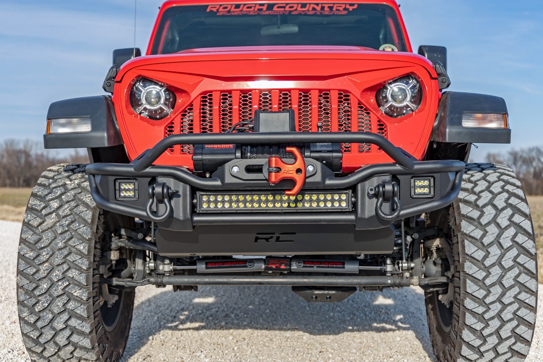 Rough Country Winch Bumper Skid Plate for Jeep Gladiator/Wrangler JK JL JT 10647