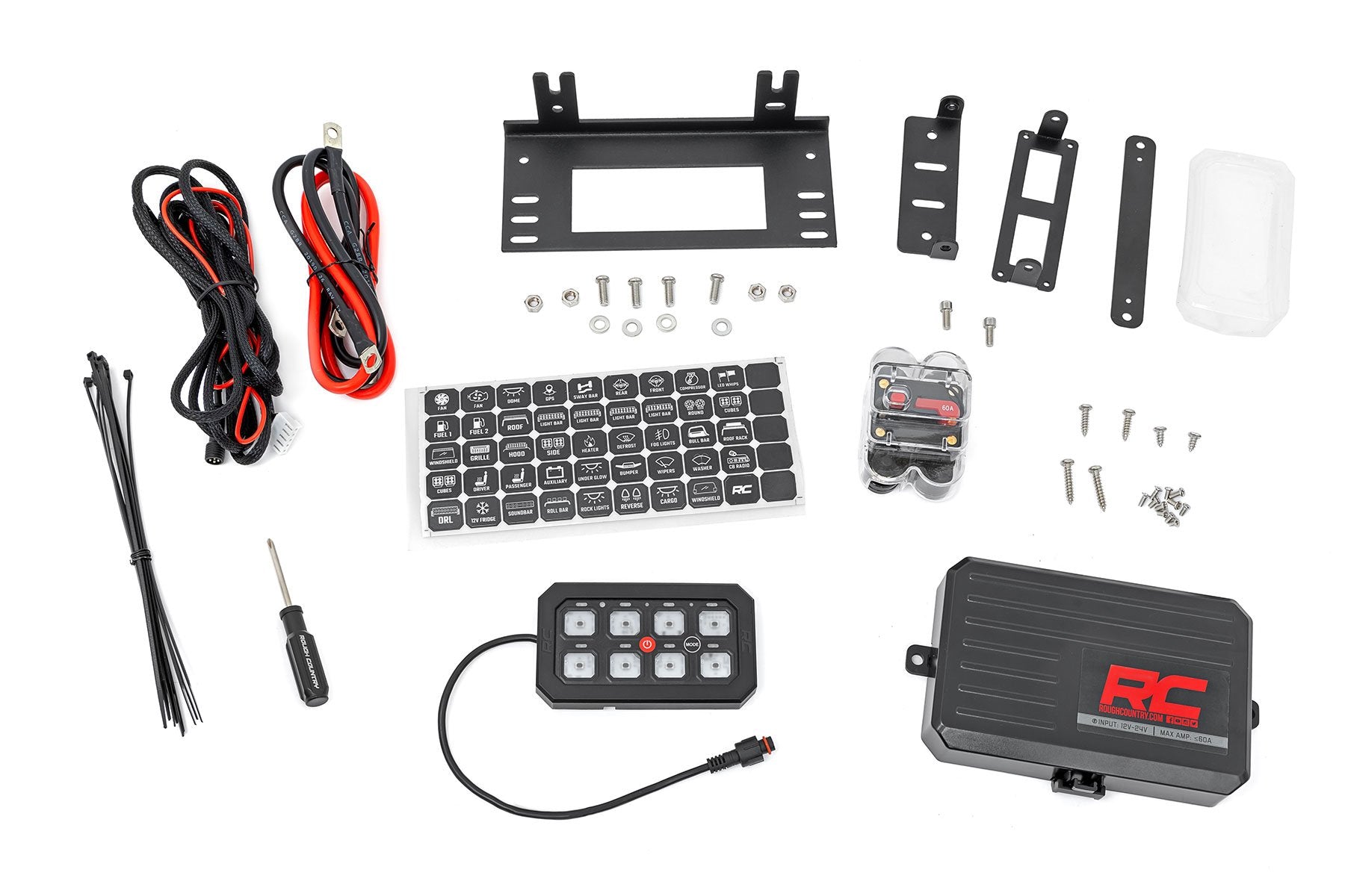 Rough Country 8 Gang Switch Panel | Bluetooth | RGB Backlit Buttons | Multifunction Modes 70975