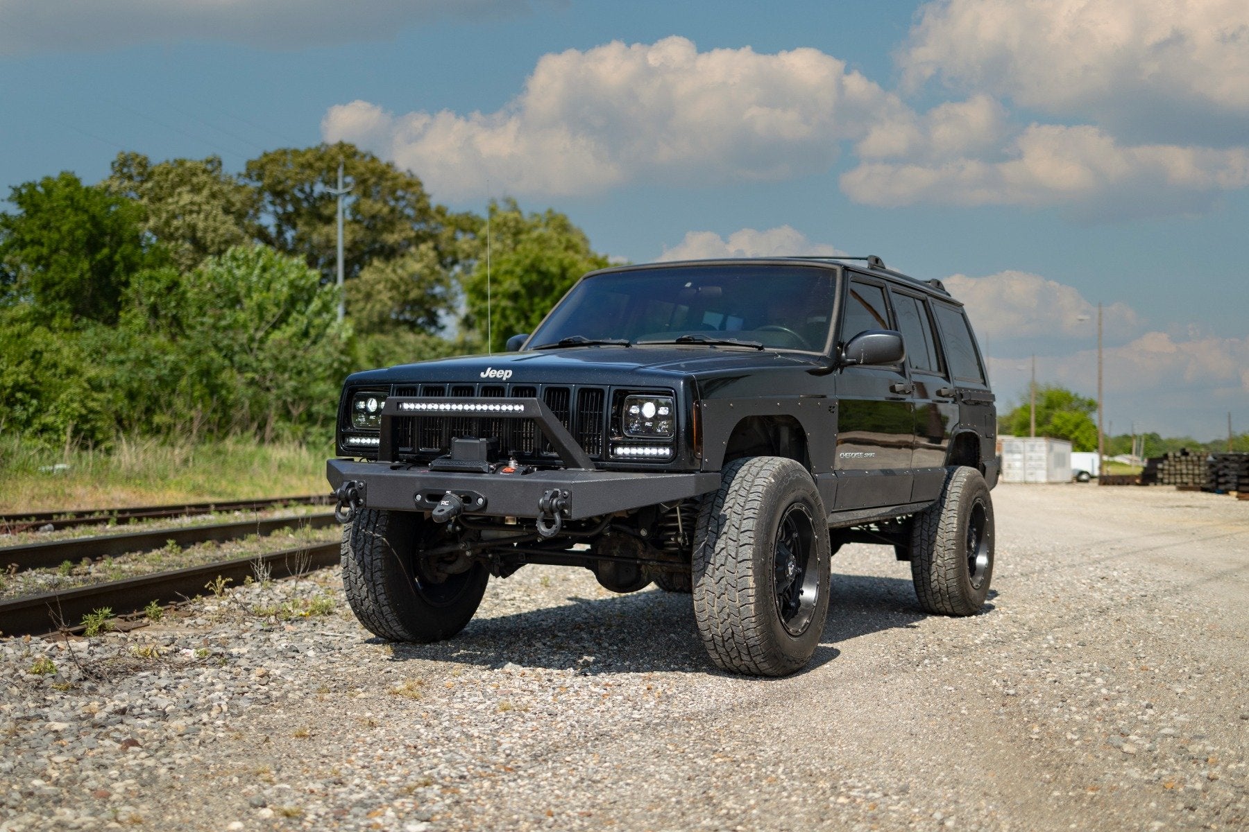 Rough Country 8-inch Cree LED Light Bars Pair Black Series 70728BL