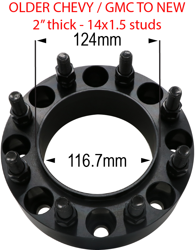 8 x 6.5" to 8 x 180mm - Hub and Wheel Centric Billet Adapter