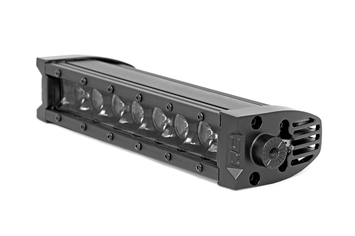 Rough Country Black Series LED Light Bar Amber DRL 8 Inch Single Row 70718BLDRLA