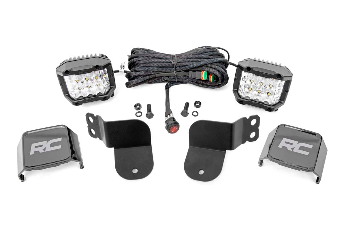 Rough Country Polaris Dual LED Cube Kit-BLK 3" OsRam Wide LED 16-20 General 93023