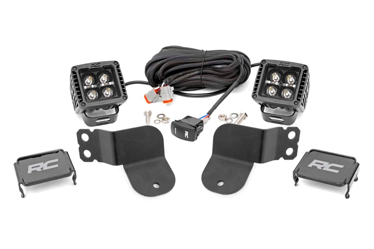 Rough Country Polaris Dual LED Cube Kit - Black Series w/ DRL 16-20 General 93025